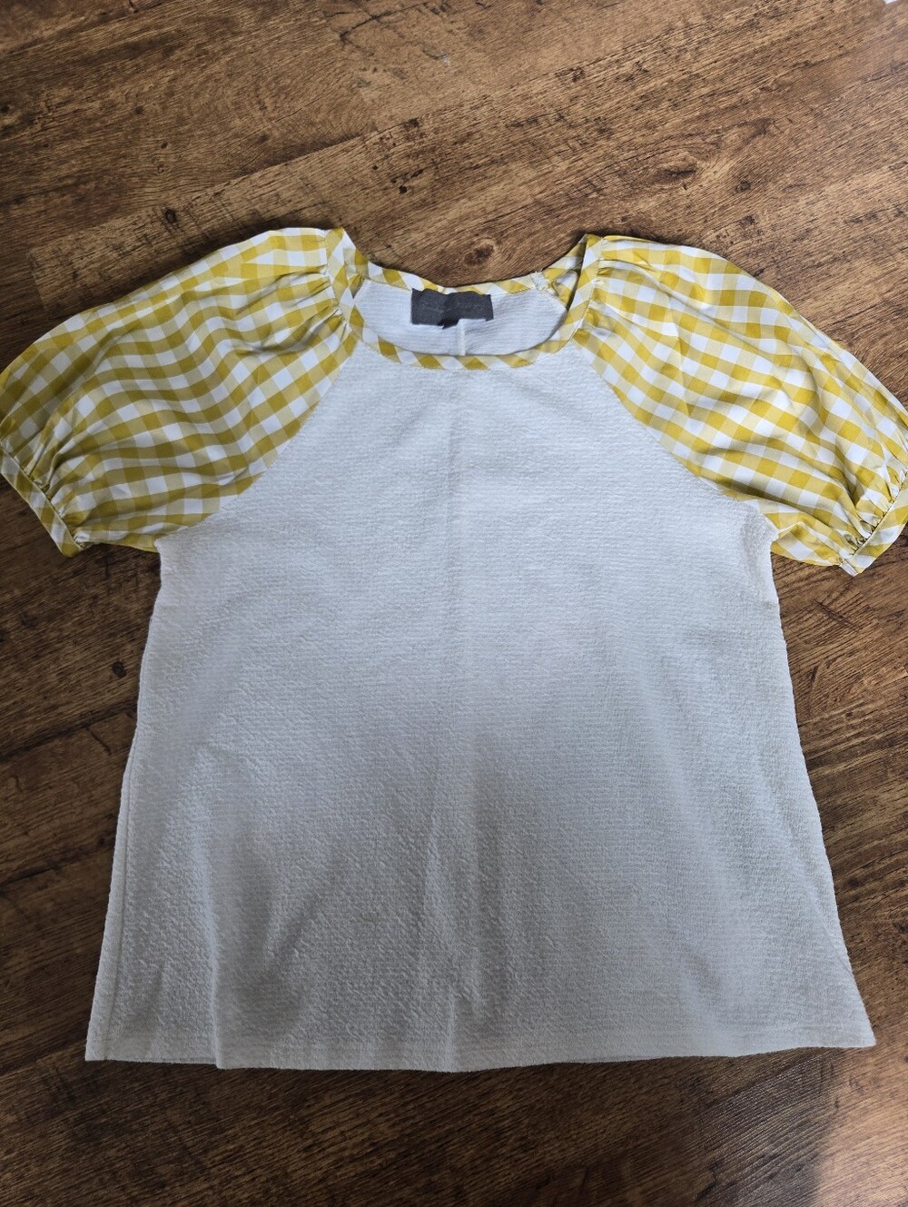Anthropologie gingham textured top